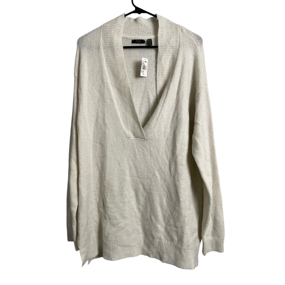 NWT RDI Off-White Tunic Sweater M Medium New Cozy Lagenlook Comfy Soft